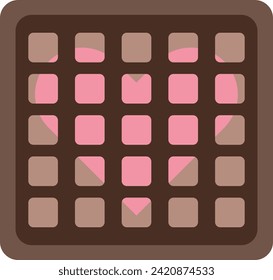 Chocolate bar with heart shape