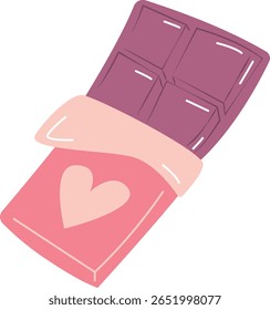 Barra de Chocolate com Ilustração de Invólucro de Coração