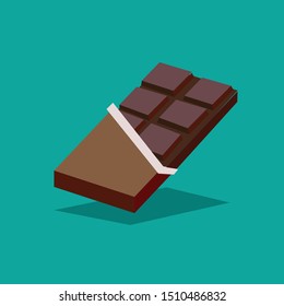 chocolate bar icon with background vector flat design