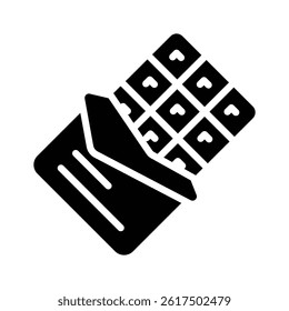 Chocolate bar icon creatively designed in glyph style