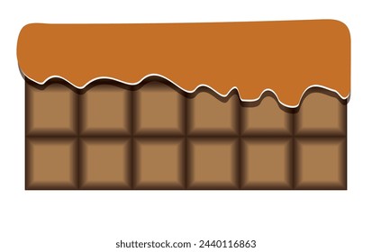 Schokoladensymbol . Dark geöffnete Geschmacksbar. Einzelbild