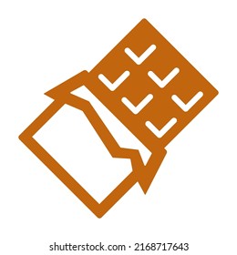 Chocolate bar icon emoji vector flat symbol