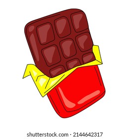 Chocolate bar icon. Flat illustration of chocolate bar vector icon for web design  elements  poster or banner of candy shop 