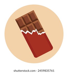Chocolate bar icon. Flat illustration of chocolate bar vector icon for web design