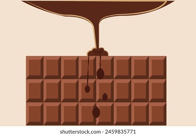 Icono de la barra de chocolate. Ilustración plana de icono de Vector de barra de chocolate para Diseño web