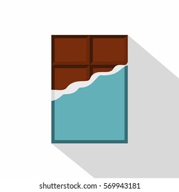Chocolate bar icon. Flat illustration of chocolate bar vector icon for web on white background