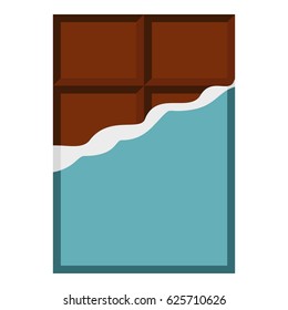 Chocolate bar icon flat isolated on white background vector illustration