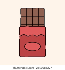 Schokoladenriegel Symbol Illustration Flaches Design Stil