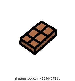 Ícone de barra de chocolate ilustração isolada no fundo branco doce sobremesa doce doce lanche