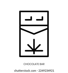 chocolate bar icon. Line Art Style Design Isolated On White Background