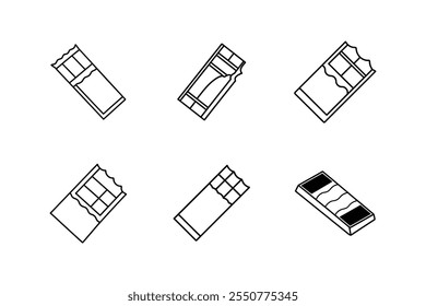 barra de chocolate ícone arte linha vetor ilustração contorno design