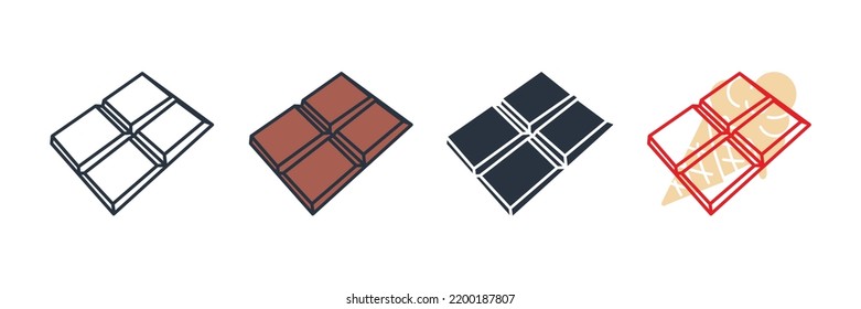 chocolate bar icon logo vector illustration. chocolate bar symbol template for graphic and web design collection