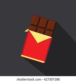 Chocolate bar icon, modern minimal flat design style, vector illustration