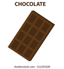 Chocolate bar icon, modern minimal flat design style, vector illustration