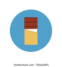 Chocolate bar icon, modern minimal flat design style, vector illustration