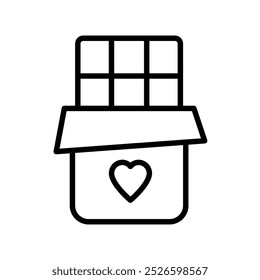 chocolate bar icon. Outline style design isolated on white background