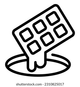 Chocolate bar icon outline vector. Candy food. Egg cake