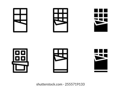 chocolate bar icon set design concept