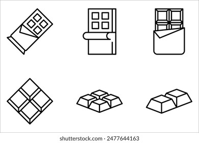 Chocolate bar icon set isolated vector illustration. High quality black style vector icon on white background