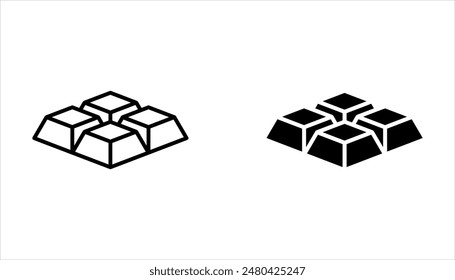 Chocolate bar icon set isolated vector illustration. High quality black style vector icon on white background