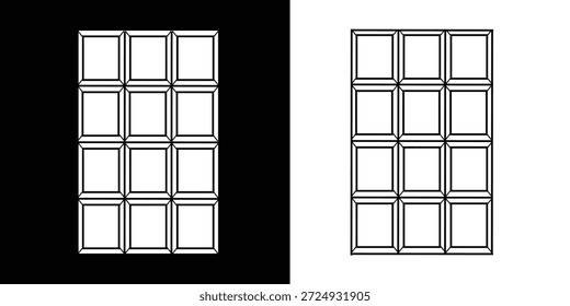Conjunto de ícones de barra de chocolate, chocolate aberto, ilustração vetor simples de barra de chocolate no fundo branco eps 10