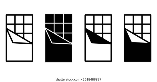 Chocolate Bar Icon A Simple Black and White Vector Graphic Design 