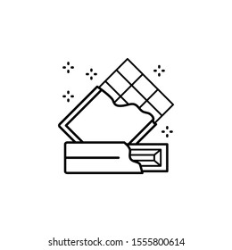 Chocolate bar icon. Simple line, outline vector of grocery icons for ui and ux, website or mobile application