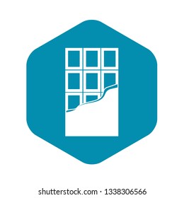 Chocolate bar icon in simple style isolated vector illustration. Sweets symbol