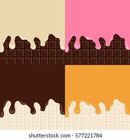 Chocolate bar, chocolate icon, sweet, candy. Flat design, vector illustration, vector.
