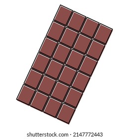 Chocolate bar icon, sweet tasty silhouette eat symbol, cacao food vector illustration .