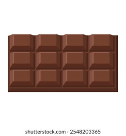 Chocolate bar icon. Unwrapped square chocolate. Flat vector illustration