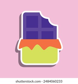 Chocolate bar icon. Valentine day symbol