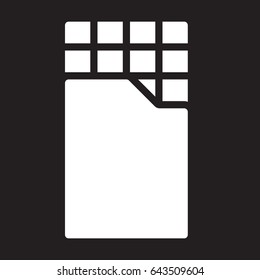 Chocolate bar icon, vector illustration