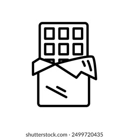 chocolate bar icon vector in line style