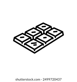 chocolate bar icon vector in line style