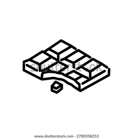 chocolate bar icon vector, line style icon
