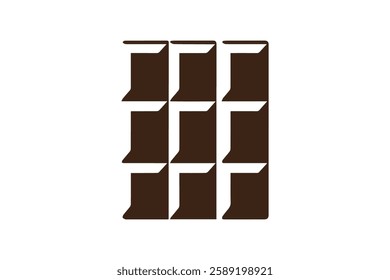 chocolate bar icon vector silhouette isolated in white background