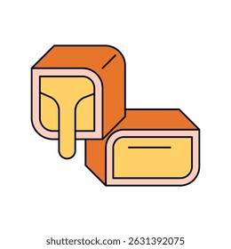 chocolate bar icon with white background vector stock illustration