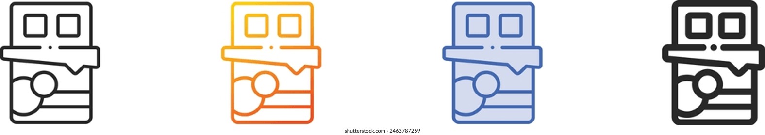 chocolate bar icon.Thin Linear, Gradient, Blue Stroke and bold Style Design Isolated On White Background