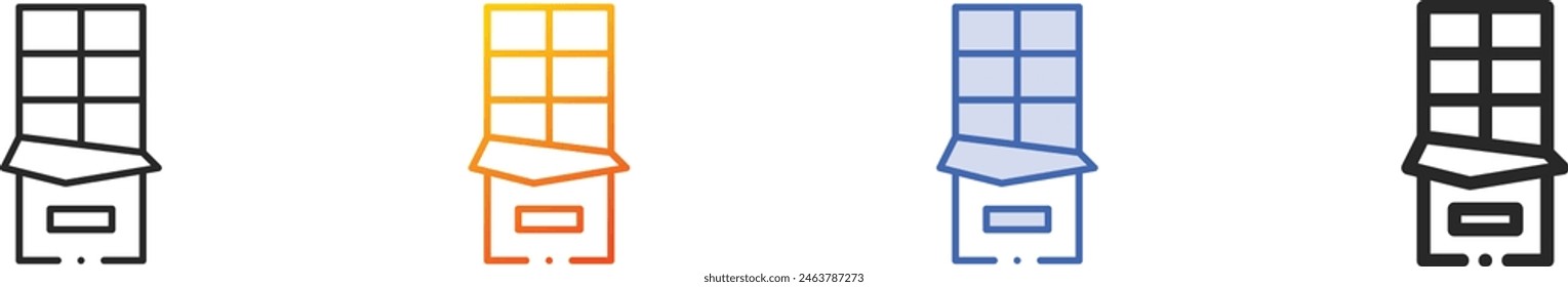 chocolate bar icon.Thin Linear, Gradient, Blue Stroke and bold Style Design Isolated On White Background
