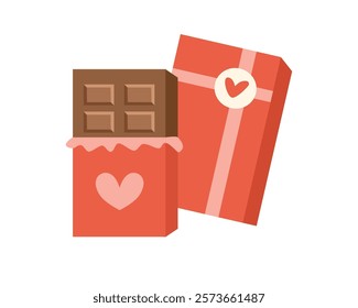 Chocolate bar illustration. Dubai chocolate illustration. Valentine gift. Food gift. Chocolate box. Dessert food. Cute packaging food.