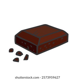 Chocolate bar illustration, ideal for food-related projects. Great for recipe cards, educational materials, packaging designs, and culinary art.