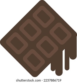 chocolate bar illustration in minimal style isolated on background