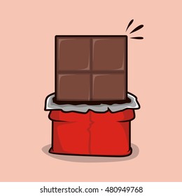 Chocolate bar illustration vector