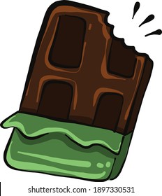 Chocolate bar, illustration, vector on a white background.