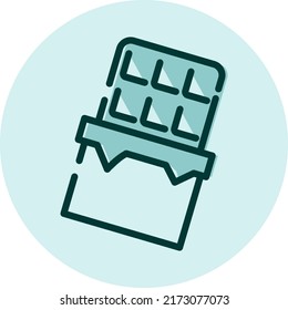 Chocolate bar, illustration, vector on a white background.