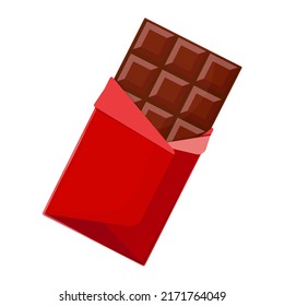 Chocolate bar illustration. Chocolate bar vector realistic illustration, isolated on white background.