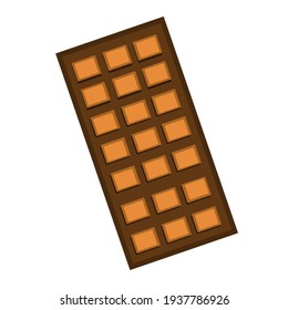 Chocolate bar. Isolated element on white background. Vector cartoon illustration. Candy for children.