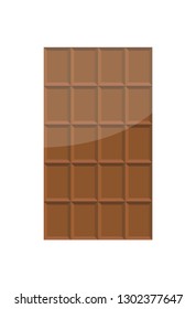 Chocolate bar isolated on white background - vertical vector.