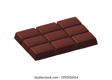 Chocolate bar isolated on white background.